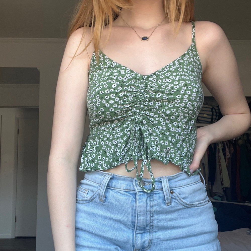 Floral Wild Fable Cropped Tank Top